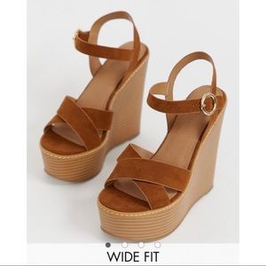 ASOS wide fit Talia high wedges, size 6/6.5